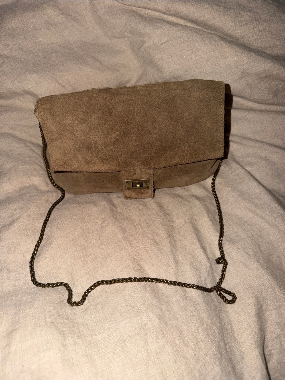 Free People Suede Crossbody in Taupe